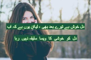 Dil khush hai tere baad bhi lekin yun hai ke ab